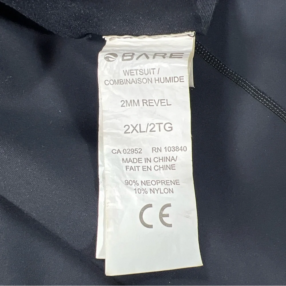Bare‎ 2mm Revel Shorty Wetsuit Men’s XXL Black Gray Scuba Diving Surfing